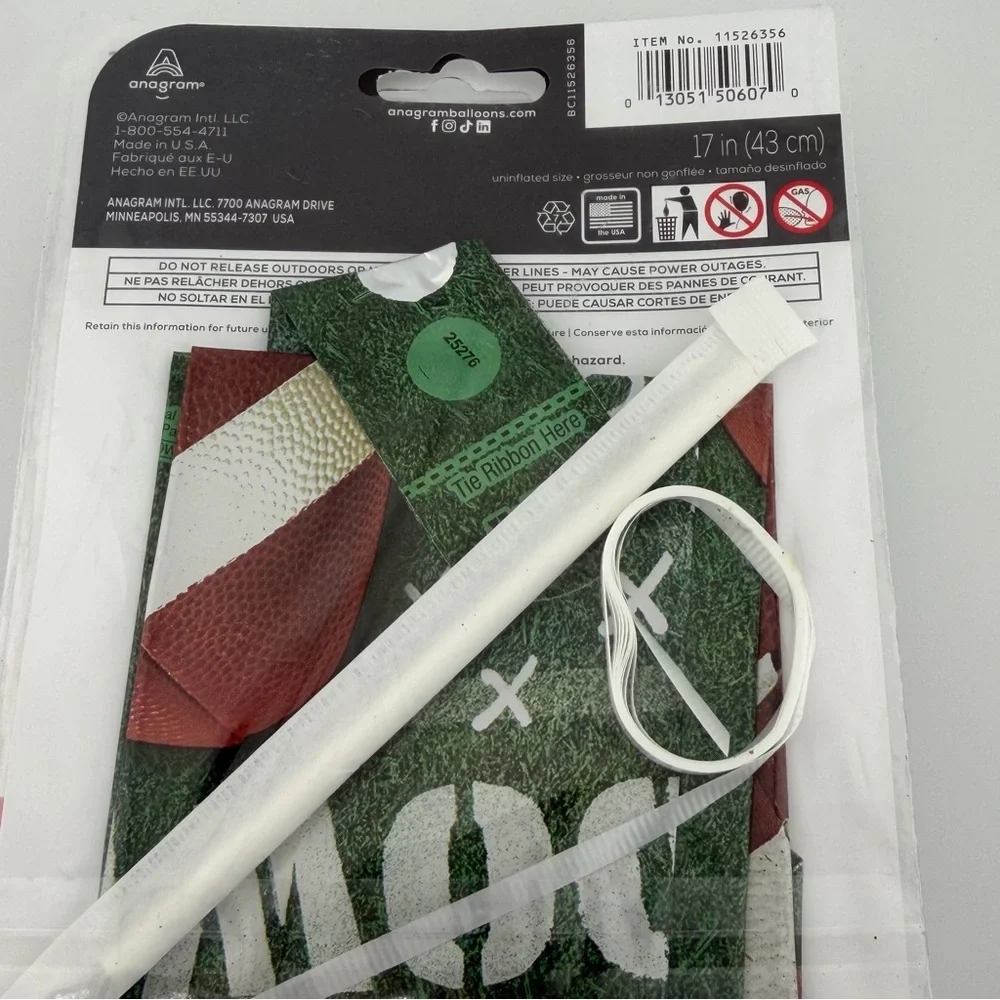 Green & White Football Balloon Garland Kit and Touchdown Balloons - Lot of 5